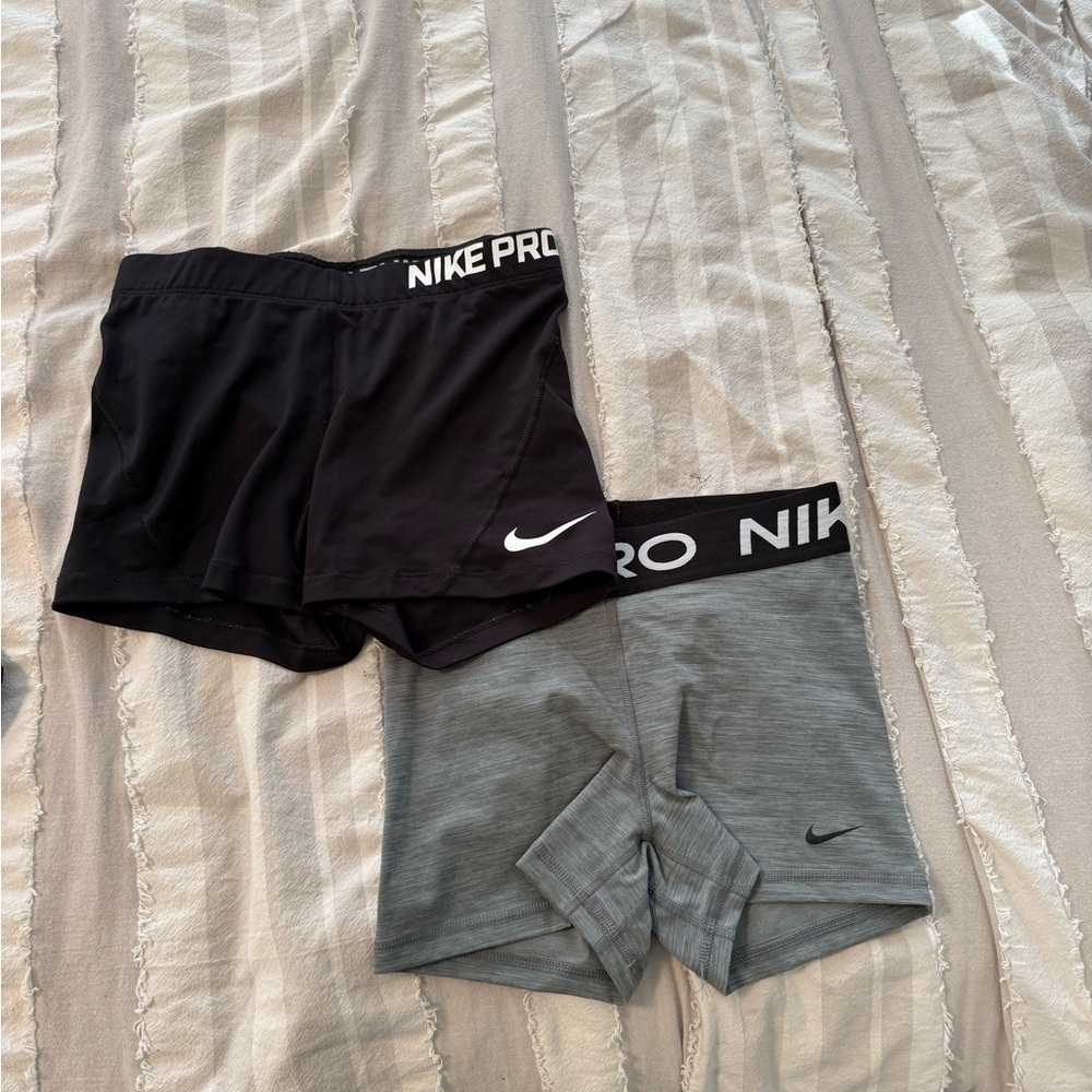 Nike Kids Pro Shorts - Black and Gray Duo